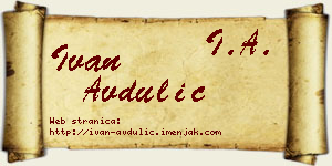 Ivan Avdulić vizit kartica